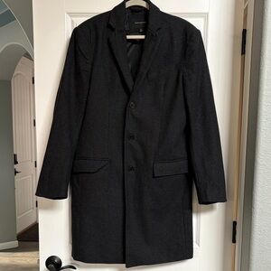 Banana Republic Men's Black & Gray Wool Top Coat